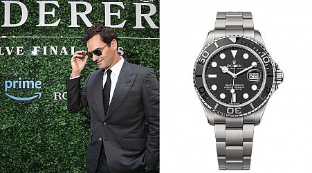 Roger Federer Wears A Titanium Yacht-Master To The Premiere Of Twelve Final Days