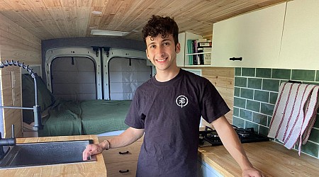 A med student wanted to simplify his life, so he spent $33,000 turning a van into a tiny house. Take a look inside.