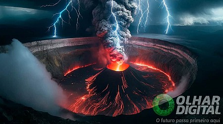 O que acontece quando um raio cai num vulcão em erupção? Vídeo mostra