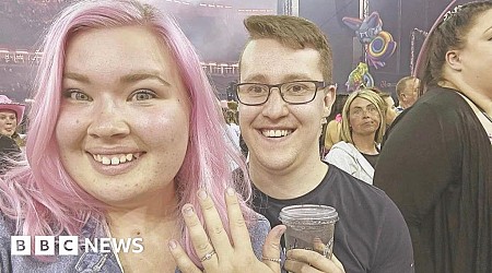 Couple's delight at engagement shout-out by Pink