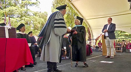 105-year-old dons cap and gown, receives overdue degree from Stanford University