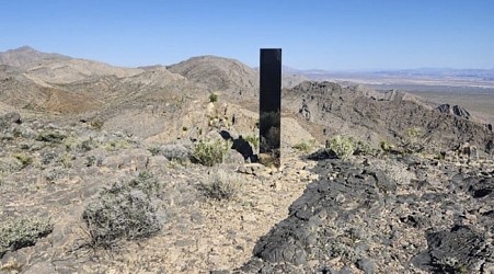 Gleaming monolith pops up in Nevada desert, the latest in a series of quickly vanishing structures