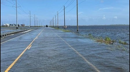 State Police say water lapping onto La. 1 between Golden Meadow and Grand Isle as Alberto churns