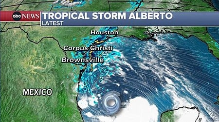Tropical Storm Alberto in the Gulf of Mexico becomes first named storm the 2024 Hurricane season