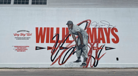 New mural honoring Willie Mays unveiled in Birmingham ahead of historic MLB game at Rickwood Field