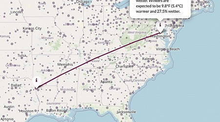 Interactive map shows future climate of your city based on emissions scenarios