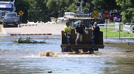 Bridge Collapses Into Iowa River After Heavy Flooding