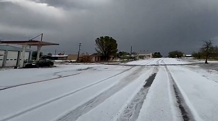 Texas town deploys snow plows after 50-degree temperature swing and 2 feet of hail