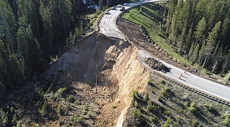 Huge section of Wyoming highway collapses, blocking critical transit route