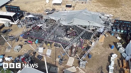 Drone video shows aftermath of Mexico stage collapse