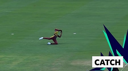 West Indies' Chase takes brilliant catch to dismiss PNG captain Vala