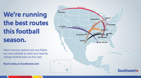 Southwest Gives College Football Fans More Options