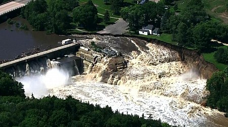 Rapidan Dam breached by flood waters in southern Minnesota; nearby residents warned to potentially evacuate
