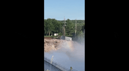 Watch: Flooded Blue Earth River sweeps away building at Rapidan Dam in Minneosta