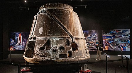 SpaceX Dragon capsule on display ahead of joining space shuttle LA exhibit
