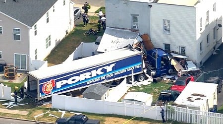 Tractor trailer crashes into New Jersey home