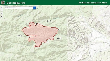 USFS releases interactive map of Oak Ridge Fire