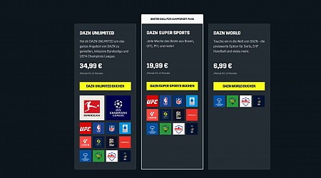 DAZN World, Super Sports und Unlimited im Vergleich: Einige Unterschiede sind gewaltig