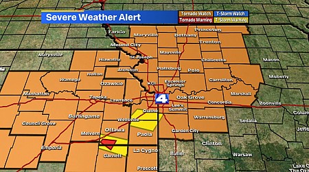 Tornado Warning issued southwest of metro