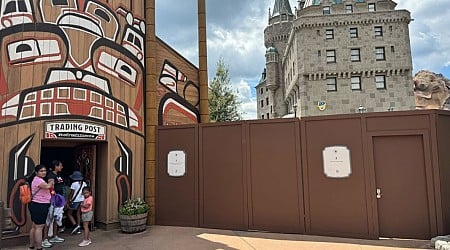 Construction Walls Return to Canada Pavilion in EPCOT