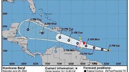 Hurricane Beryl forms, expected to be major storm for Windward Islands