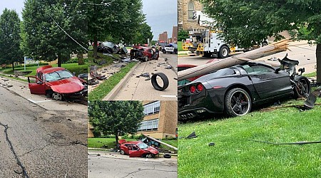 C6 Corvette And Dodge Charger Crash Is Pure Carnage