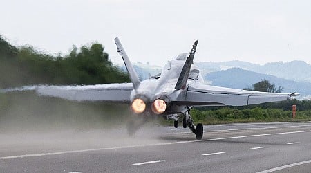 Another European country is flying fighter jets off highways like NATO has been doing to protect its warplanes
