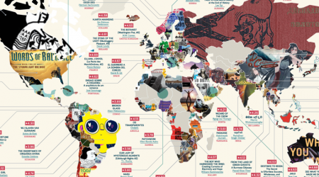 El libro mejor valorado de cada país en Internet, ilustrado en un estupendo mapa