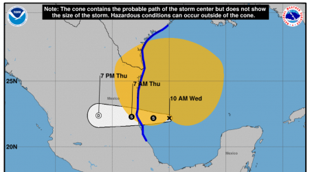 Tropical Storm Alberto, the first of the season, drenches Texas en route to Mexico