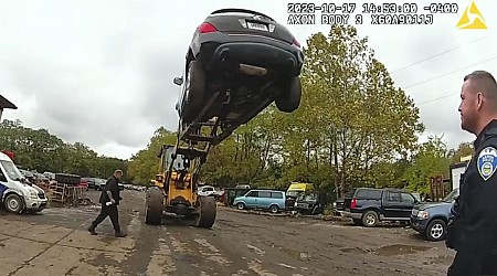 Catalytic Converter Thief Trapped By Forklift