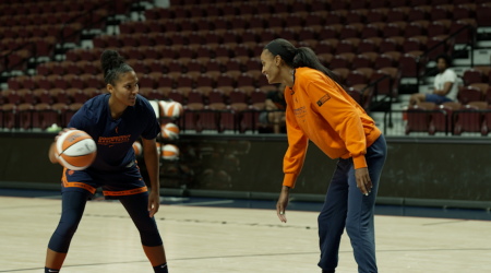 Connecticut Sun's DeWanna Bonner and Alyssa Thomas are teammates, and engaged. Here's their love story.