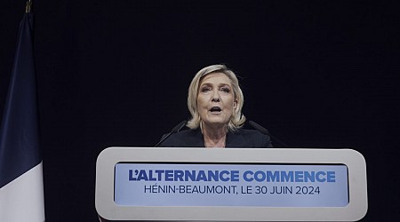 Far-right party takes strong lead in France’s legislative election, while Macron’s centrist group trails badly in first-round voting