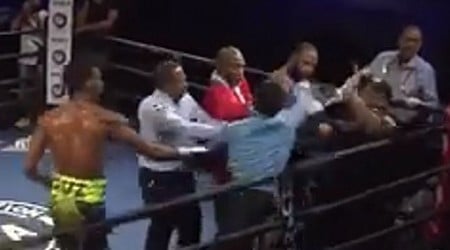 Watch referee retaliate for post-fight sucker punch by boxer in bizarre scene