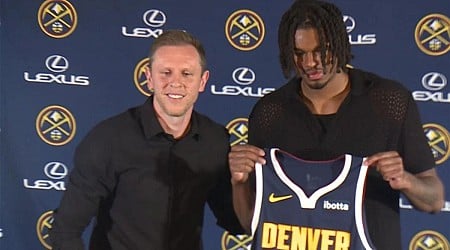 The Denver Nuggets introduce their first round pick DaRon Holmes II