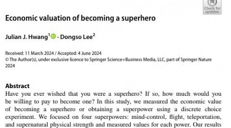 Is Becoming a Superhero Economically Prudent?