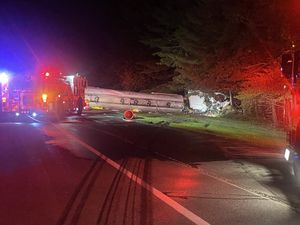 Oil tanker crash, hazmat response shuts down highway near Massachusetts-New Hampshire border