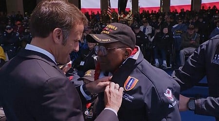 WATCH: Macron gives Legion of Honor award to 11 US WWII vets