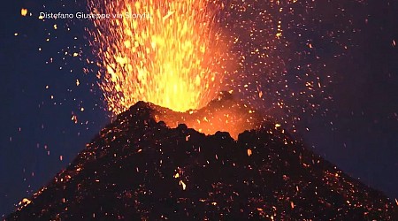 WATCH: Drone footage captures Europe's Mount Etna roaring with lava