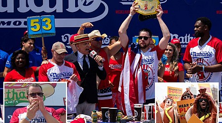 Patrick Bertoletti wins Nathan’s Hot Dog Eating contest