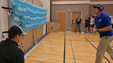 Idaho man throws chopsticks at balloons for his 180th world record