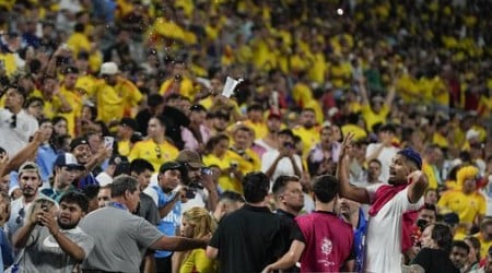 Colombia wins contentious Copa América semifinal to set up Lionel Messi showdown; Uruguay players brawl in crowd