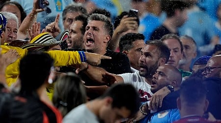 Uruguay footballers clash with Colombia fans after Copa America match