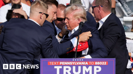 Trump rushed off stage by Secret Service as bangs heard at Pennsylvania rally