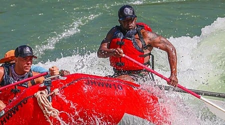 SPOTTED: Diddy Breaks Cover for Wyoming White Water Rafting Trip