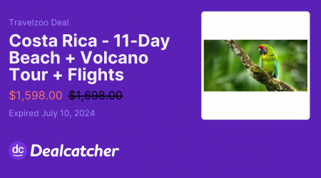 Travelzoo - Costa Rica - 11-Day Beach + Volcano Tour + Flights $1598