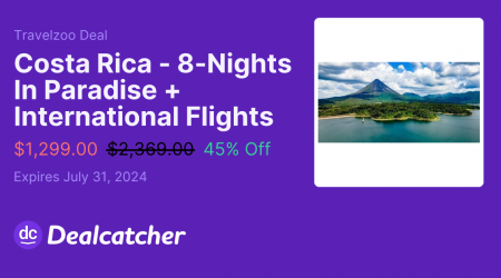 Travelzoo - Costa Rica - 8-Nights In Paradise + International Flights $1299