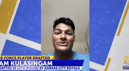 Air Force baseball player Sam Kulasingam gets drafted by the Kansas City Royals