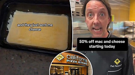 California Pizza Kitchen sent customer 'just cheese, no mac'