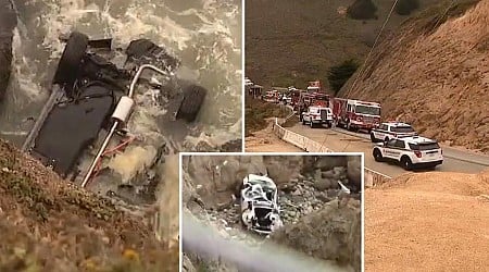 Car plunges off California's Devil's Slide cliff into ocean, killing three passengers: cops