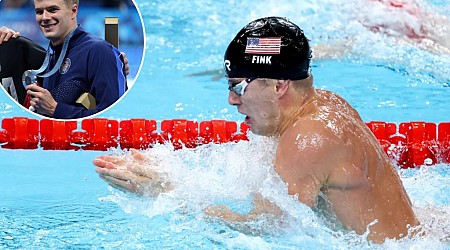 Nic Fink breaks 120-year-old US Olympic swimming record with silver medal